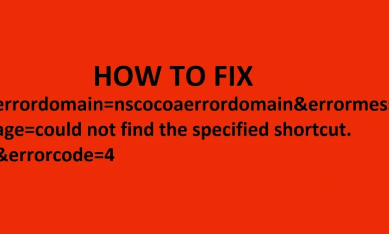 errordomain=nscocoaerrordomain&errormessage=could not find the specified shortcut.&errorcode=4